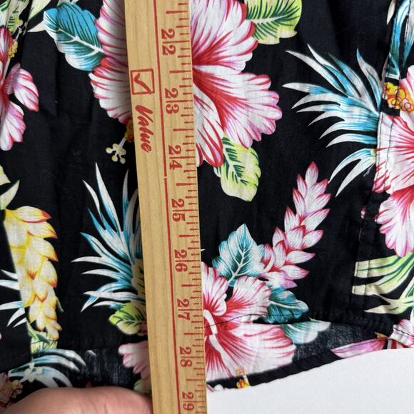 Mens‎ Tunevuse Hawaiian Floral Print Short Sleeve Shirt Size XL Black Multi J1 - Picture 5 of 5
